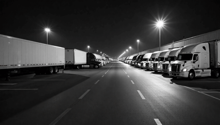 Daily vs overnight truck parking in Atlanta showing secure spaces for short-term daytime stops and overnight rest areas for trucks and semi trucks.